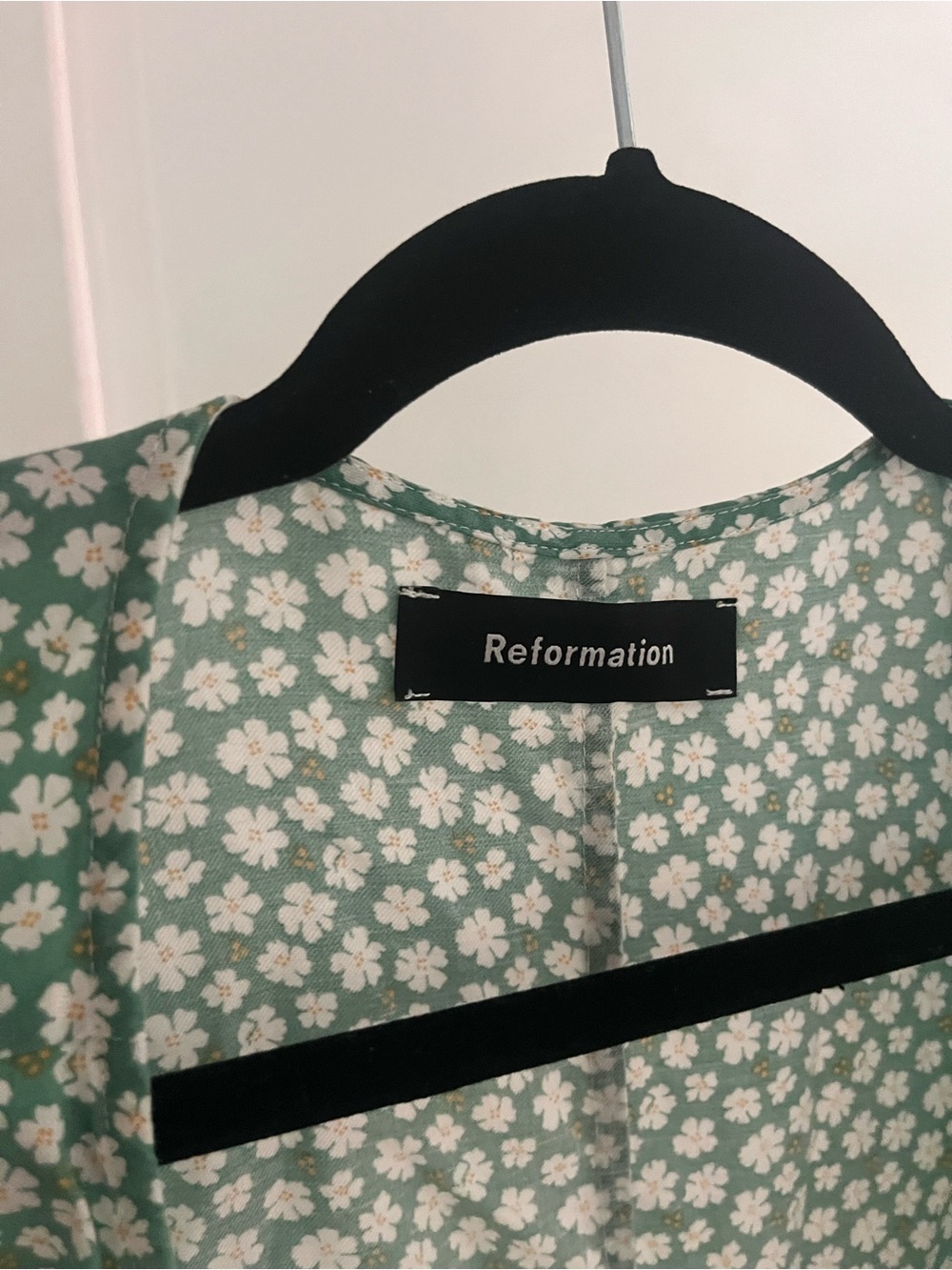 Reformation Green Floral Polka Dot Wrap Dress - Picture 5 of 7